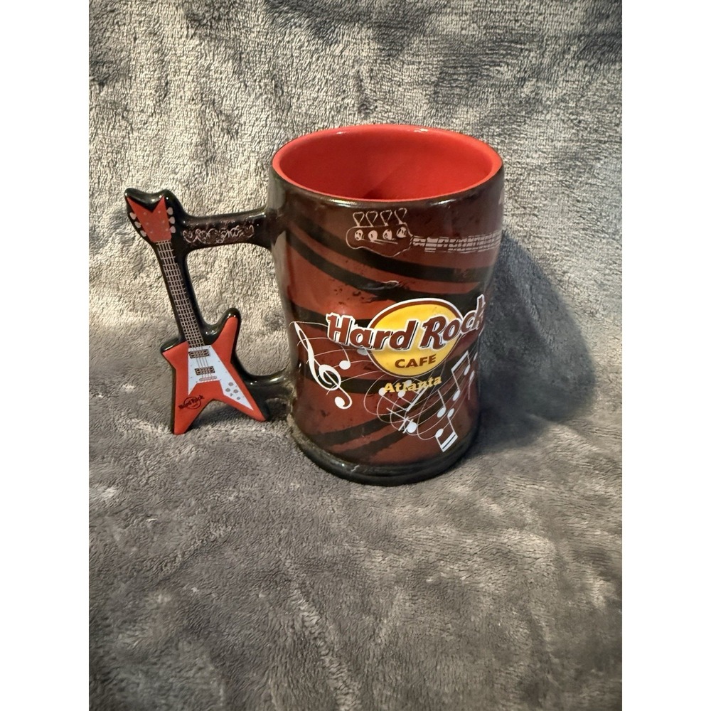 Hard Rock Cafe Atlanta Red Guitar Handle Coffee Mug